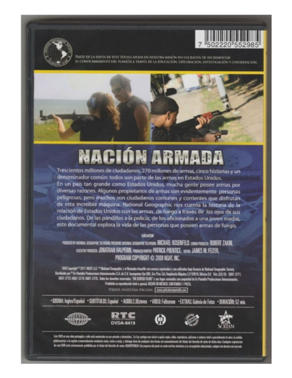 Foto 3 pulgar | DVD National Geographic: Nación Armada