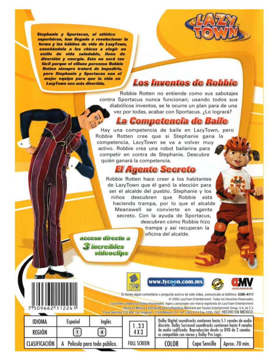 Foto 3 pulgar | Los Inventos De Robbie Lazy Town Serie De Televisión En Dvd