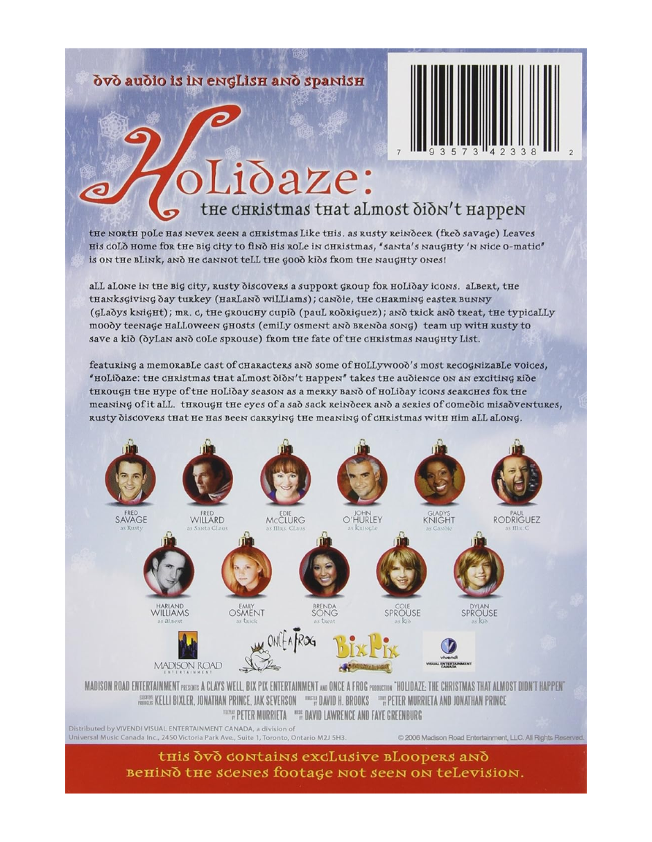 Foto 3 pulgar | Holidaze: El Año En Que La Navidad Casi No Llegó 2006 Película En Dvd
