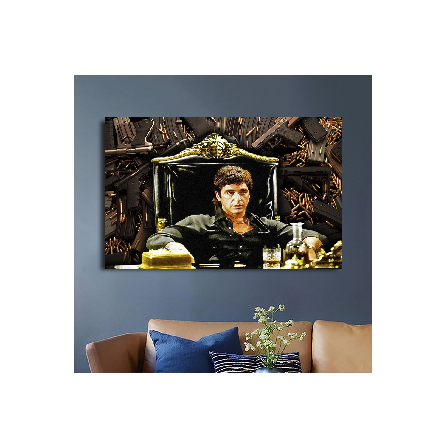 Foto 2 pulgar | Cuadro Decorativo Pvc Scarface Tony Montana Throne - Venta Internacional.