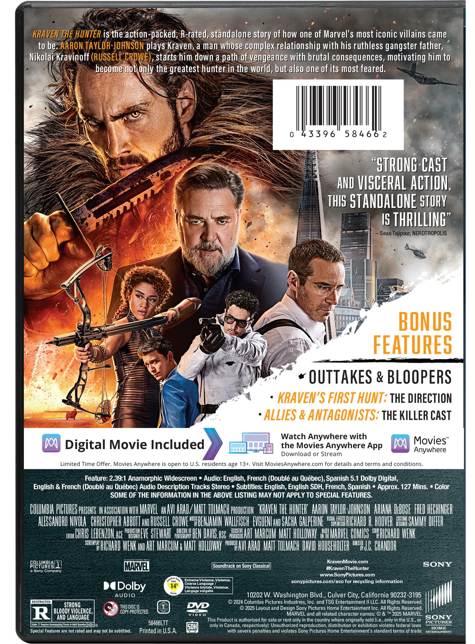 Foto 3 pulgar | Dvd Kraven El Cazador - Sony Pictures - Venta Internacional.