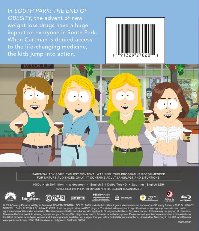 Foto 4 pulgar | Blu-ray South Park: El Fin De La Obesidad - Venta Internacional.