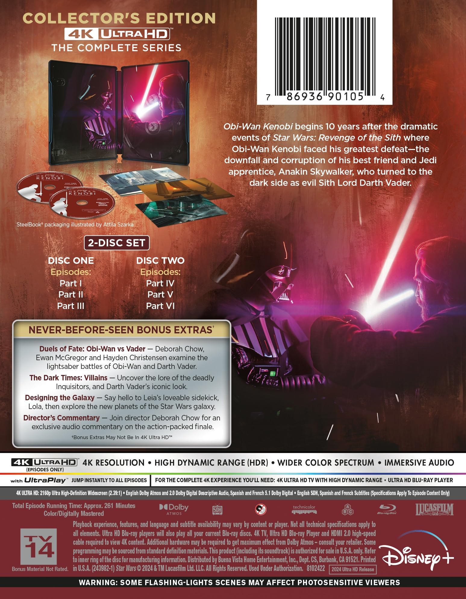 Foto 3 pulgar | Blu-ray Disney Obi-wan Kenobi Temporada 01 - Venta Internacional.