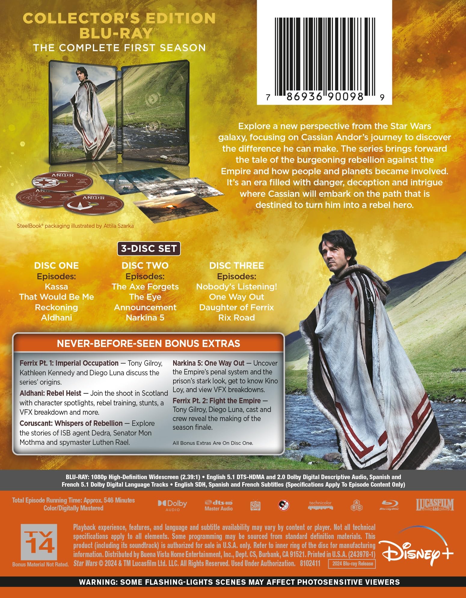 Foto 2 | Blu-ray Star Wars: Andor - La Primera Temporada Completa - Venta Internacional.