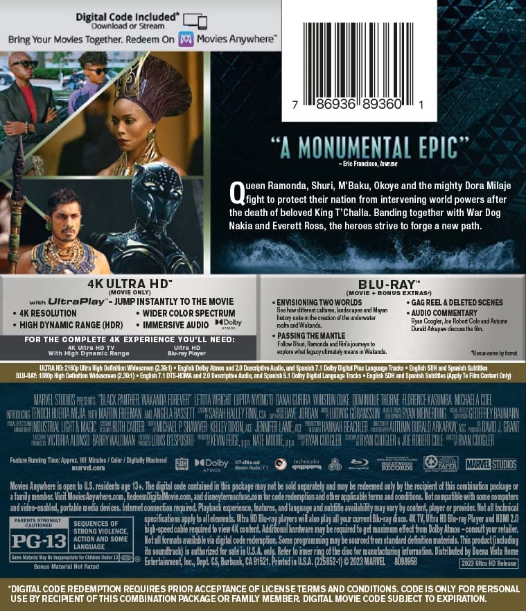 Foto 3 pulgar | Blu-ray Disney Black Panther: Wakanda Para Siempre - Venta Internacional.