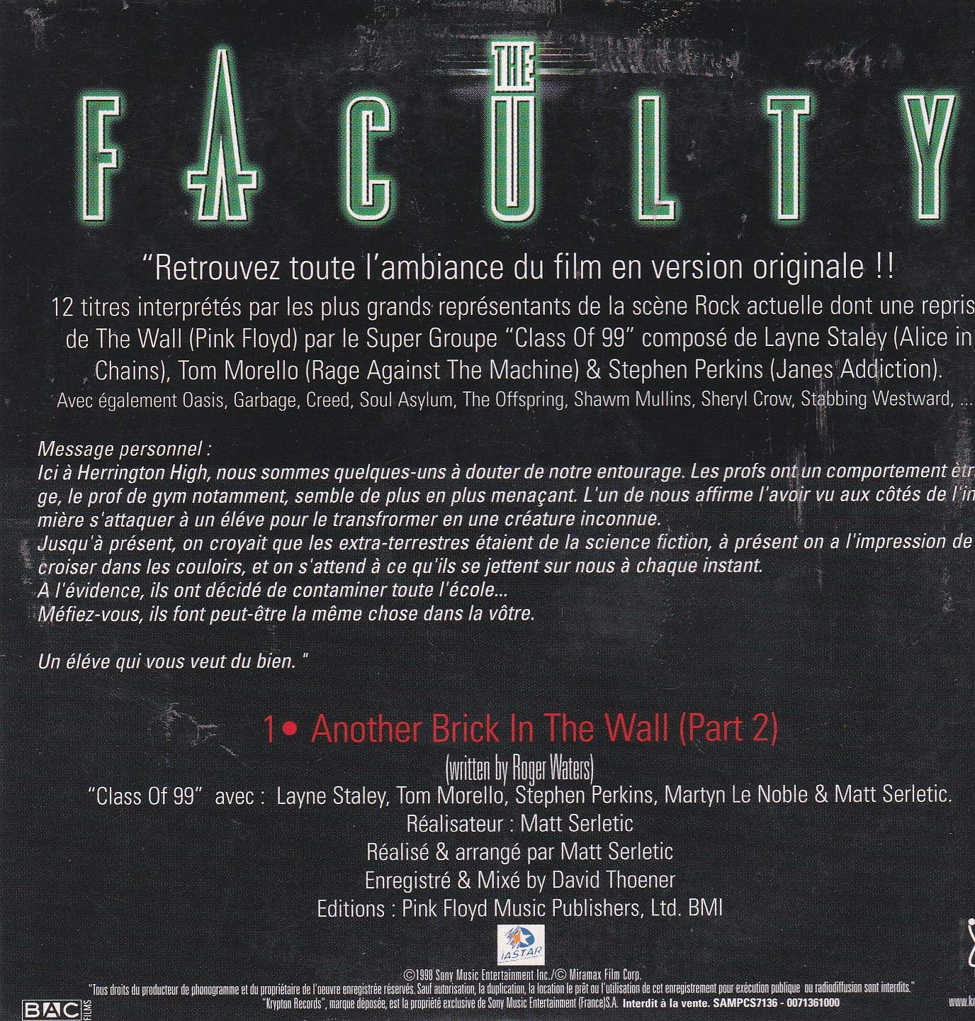 Foto 4 pulgar | Dvd Sony The Faculty (película De 1998) - Venta Internacional.