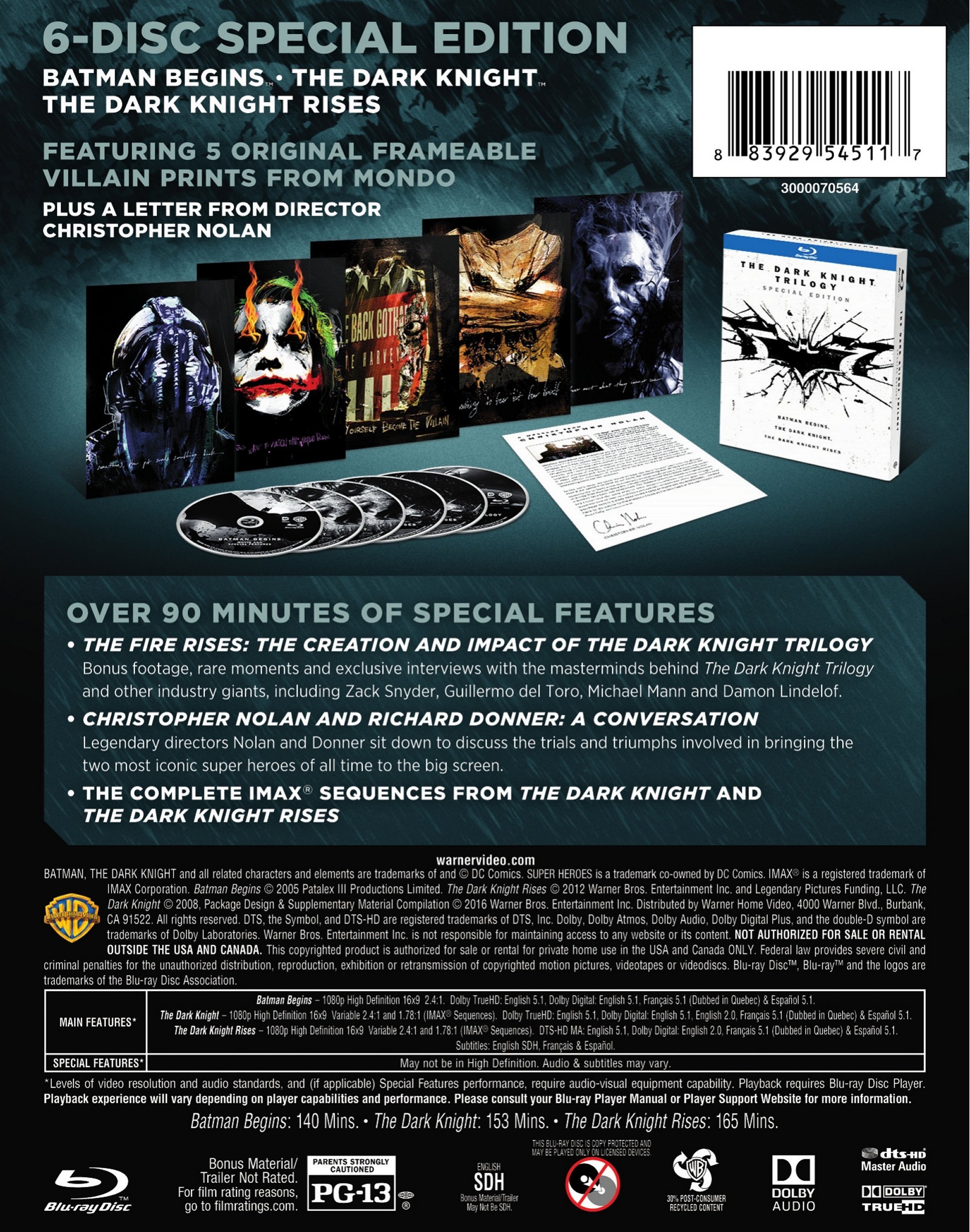 Foto 3 pulgar | Blu-ray La Trilogía Del Caballero Oscuro (edición Especial) - Warner Bros - Venta Internacional.
