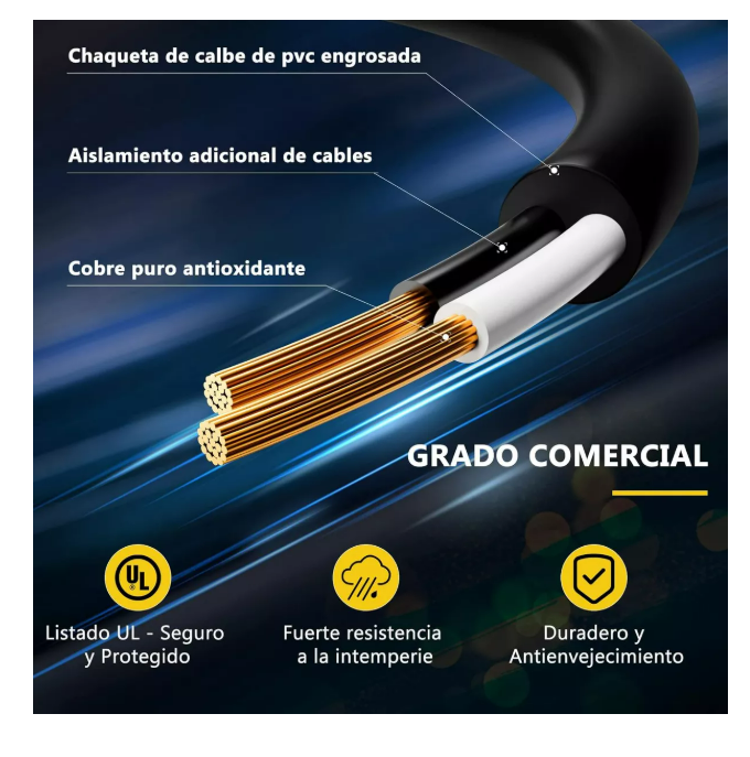 Foto 3 | 10m Guirnalda De Luces  Wünd 10+1 Focos Exterior Led Impermeable Color Negro