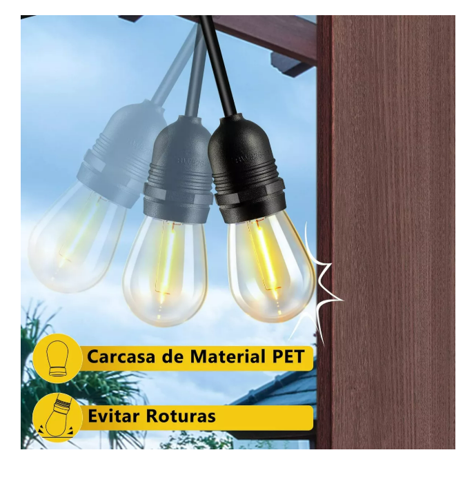 Foto 5 pulgar | 10m Guirnalda De Luces  Wünd 10+1 Focos Exterior Led Impermeable Color Negro