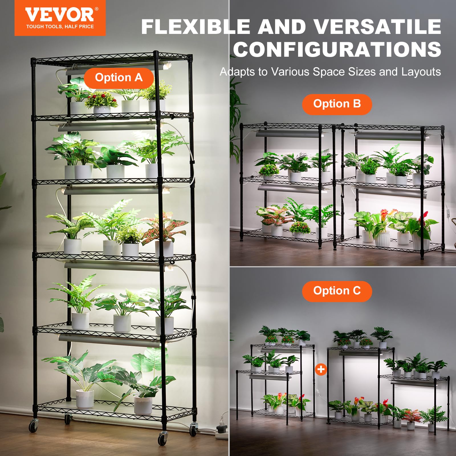 Foto 3 pulgar | Soporte Para Plantas Con Lámpara De Cultivo Vevor, 6 Niveles, 192 W 5000 K, 29,5 X 13,8 X 70,9 Cm - Venta Internacional
