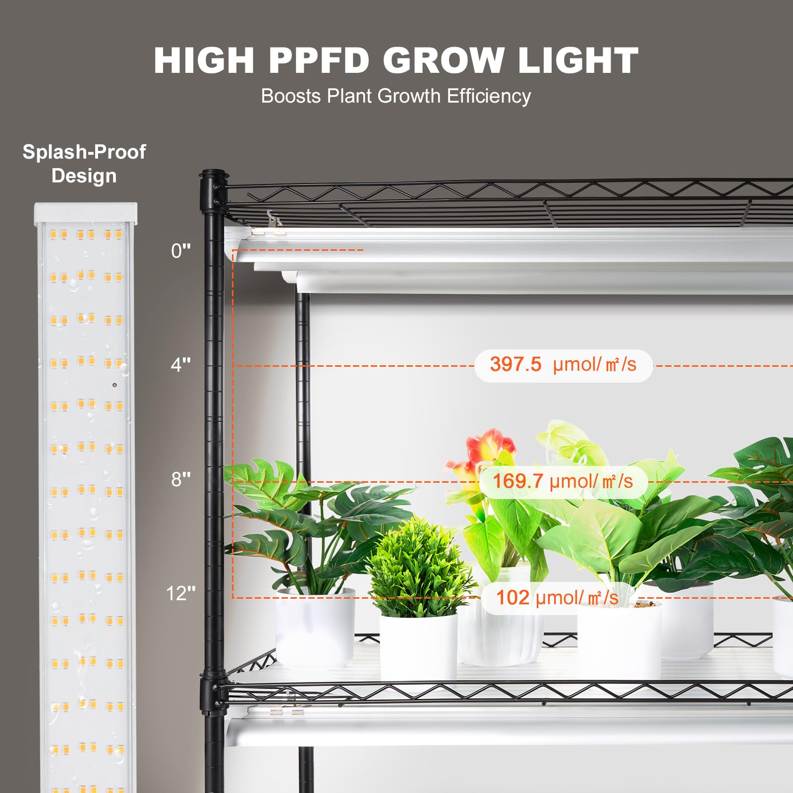 Foto 4 pulgar | Soporte Para Plantas Con Lámpara De Cultivo Vevor, 6 Niveles, 192 W 5000 K, 29,5 X 13,8 X 70,9 Cm - Venta Internacional