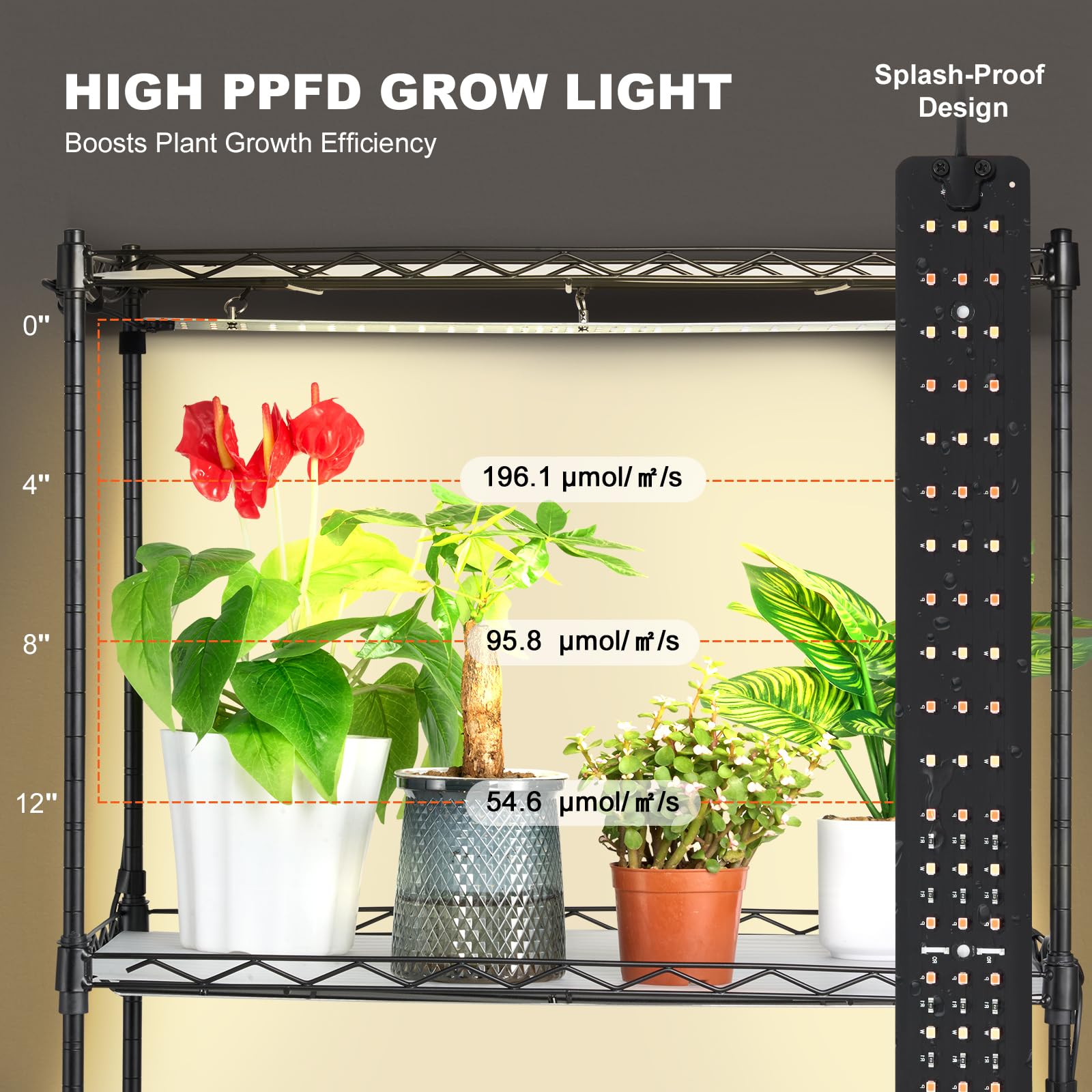Foto 5 pulgar | Soporte Para Plantas Con Luz De Cultivo Vevor De 4 Niveles, 45 W, Espectro Completo - Venta Internacional.