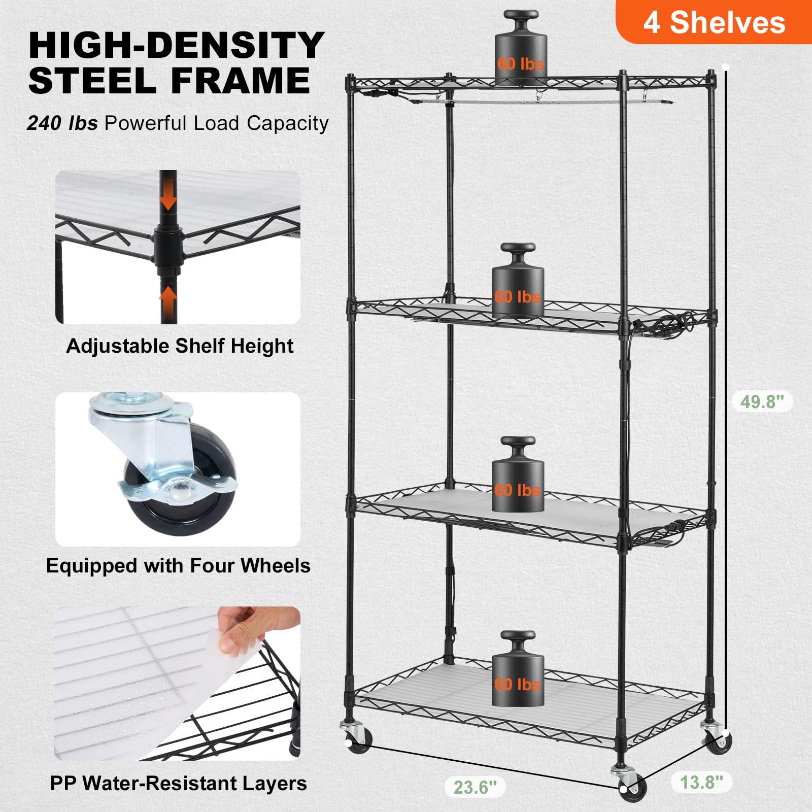 Foto 6 | Soporte Para Plantas Con Luz De Cultivo Vevor De 4 Niveles, 45 W, Espectro Completo - Venta Internacional.