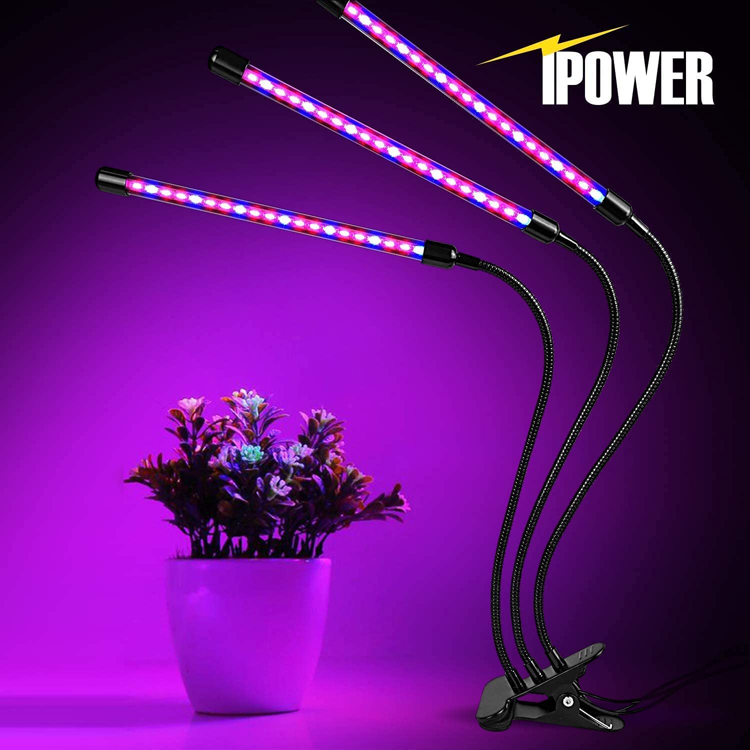 Foto 7 pulgar | Luz Led Para Cultivo Ipower, 3 Cabezales, Espectro Rojo Y Azul Con Temporizador - Venta Internacional.