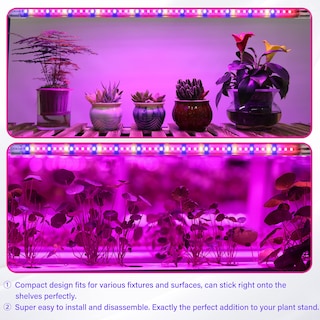 Foto 5 | Luz Led Para Cultivo De Plantas Ipower, 20 W, Espectro Completo, 2 Tubos, 48 Led - Venta Internacional.