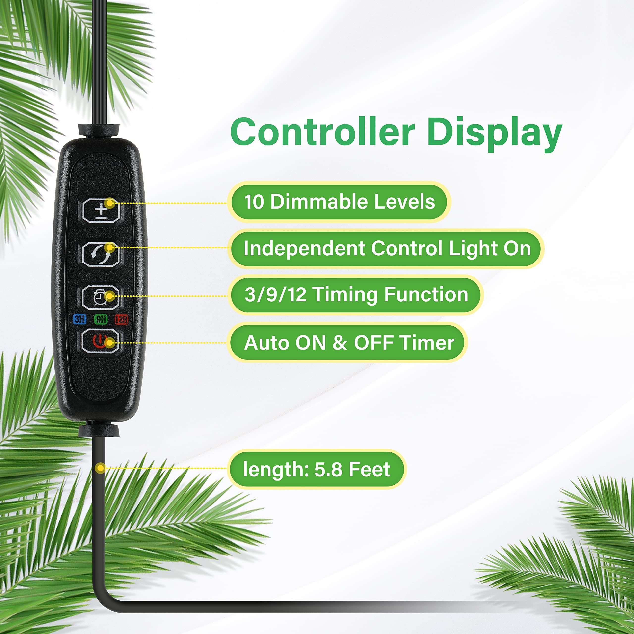 Foto 5 pulgar | Luces Led De Cultivo Ipower De 20 W De Espectro Completo Con Temporizador, 2 Tubos - Venta Internacional.
