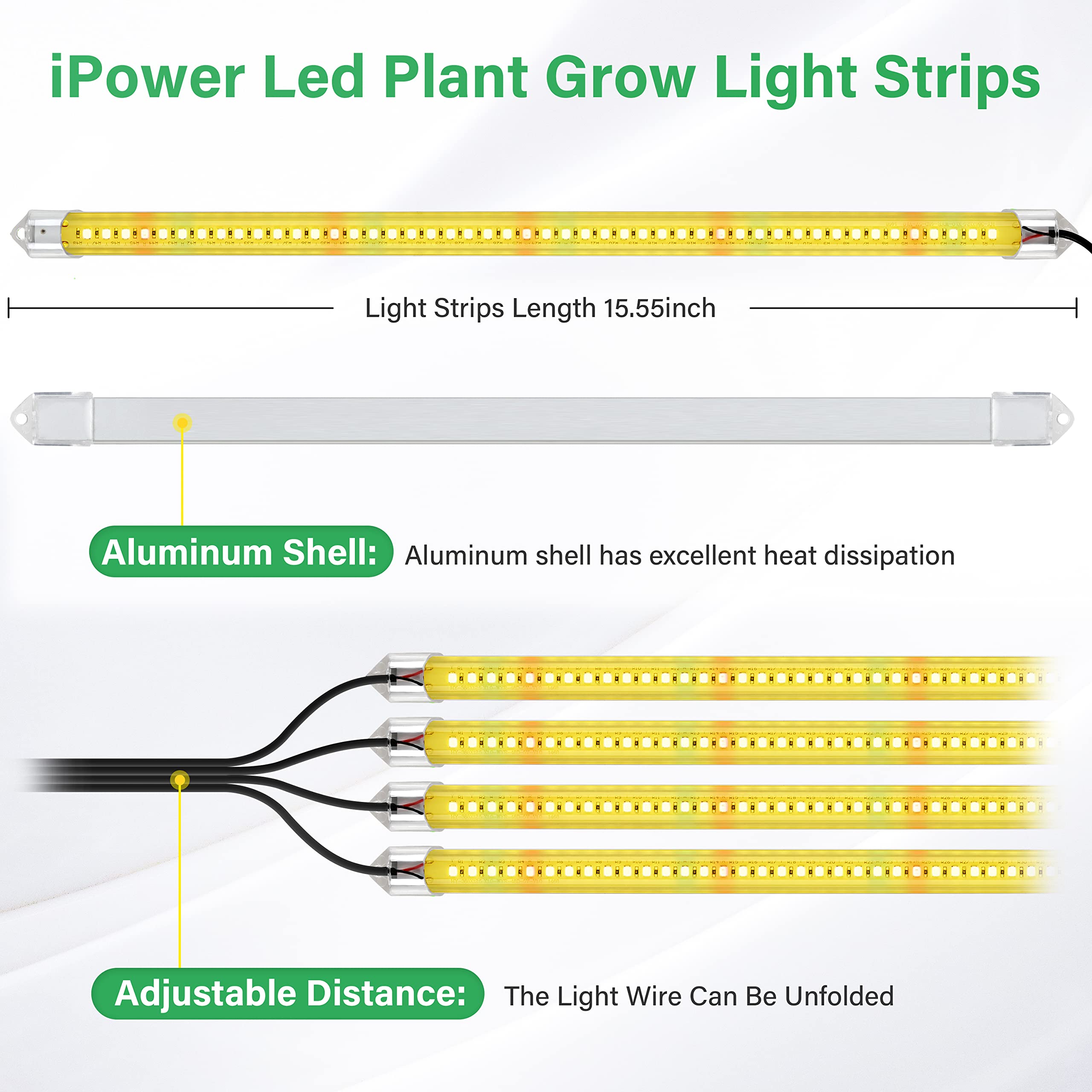 Foto 2 | Luz Led Para Cultivo De Plantas Ipower, 60 W, Espectro Completo, 4 Tubos - Venta Internacional.