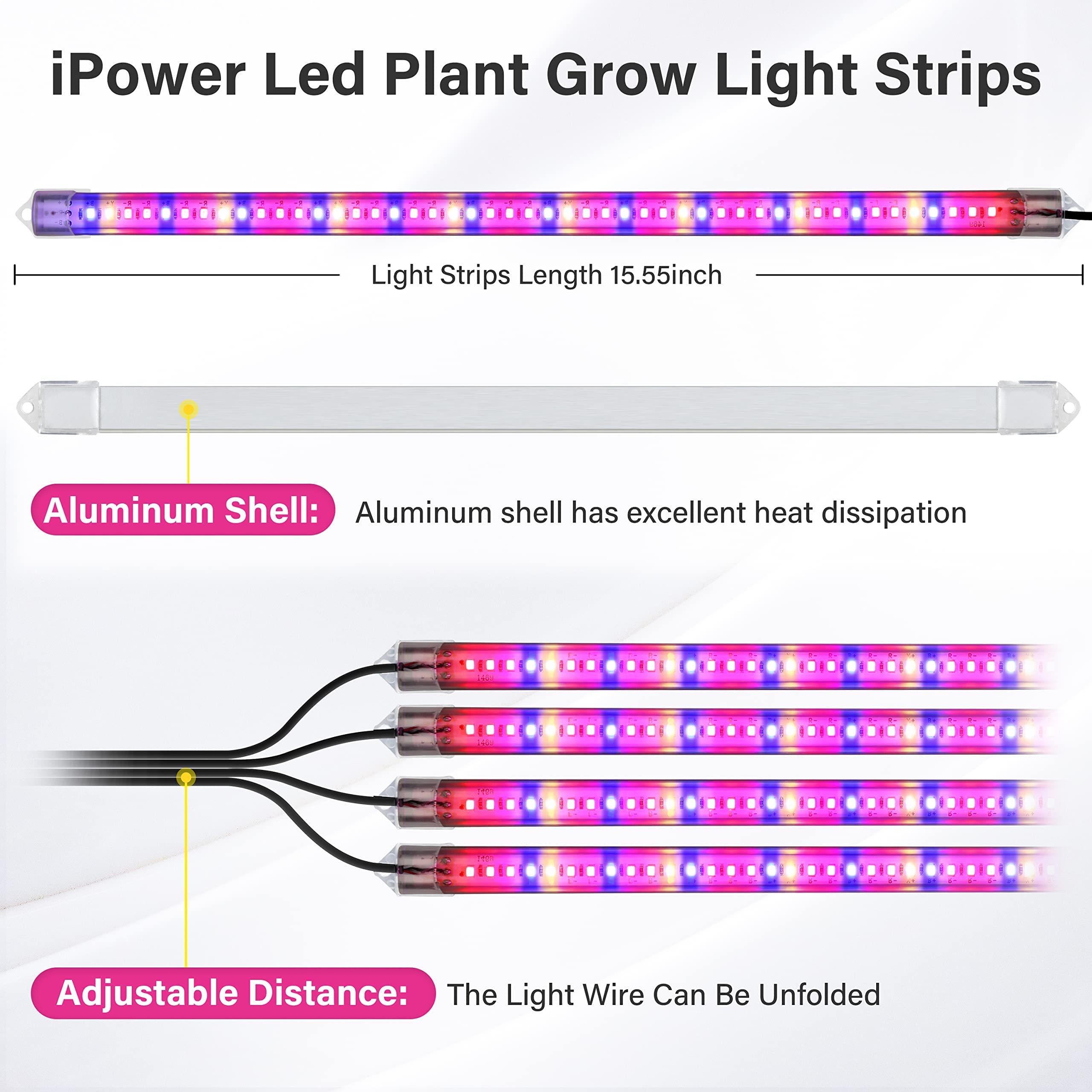 Foto 3 pulgar | Luz Led Para Cultivo De Plantas Ipower, 60 W, Espectro Completo, 48 Led X4 - Venta Internacional.