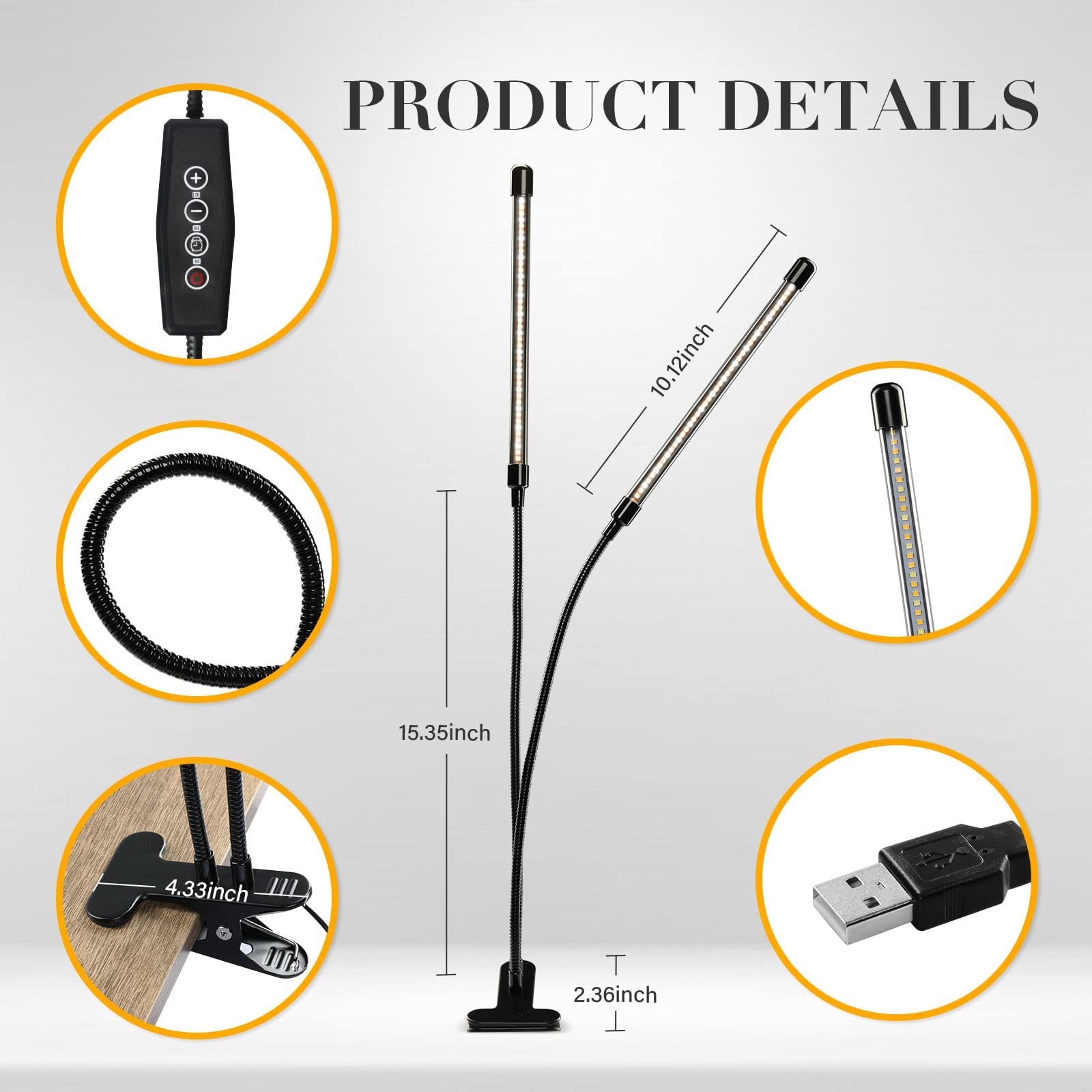 Foto 3 pulgar | Lámpara De Cultivo De Plantas Clip Ipower De Espectro Completo Con 84 Led - Venta Internacional.