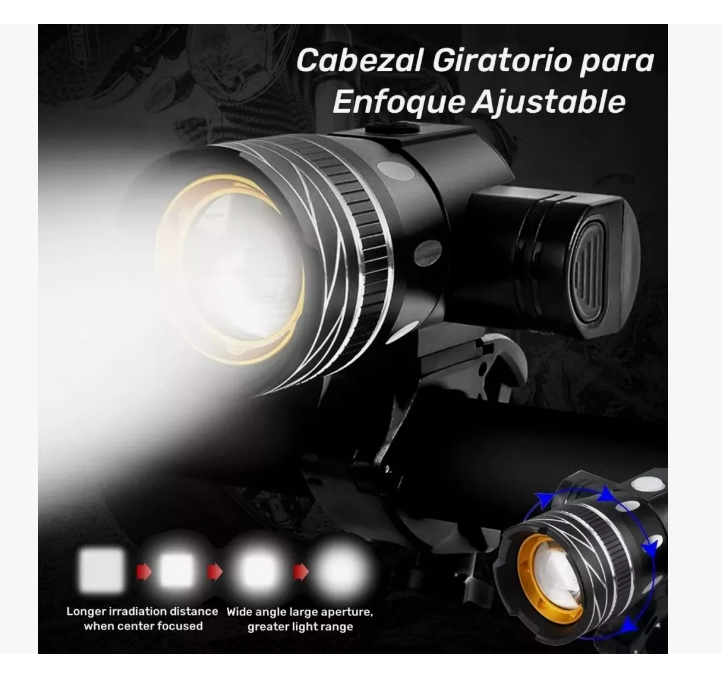 Foto 5 pulgar | Lámpara Led Recargable 6000 Lm Impermeable Para Bicicleta Color Negro Wünd