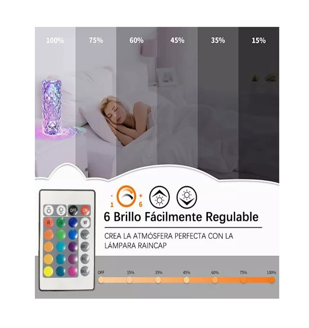 Foto 4 | Lámpara De 16 Colores De Brillo Ajustable Touch Recargable