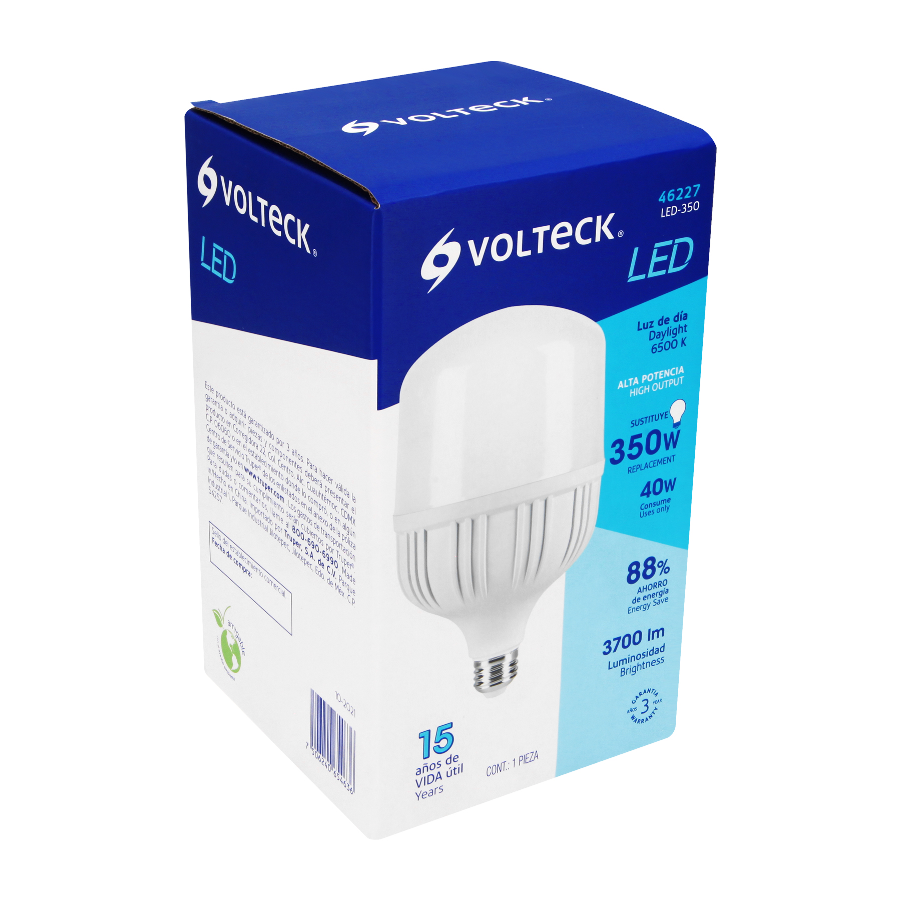 Foto 4 pulgar | Lámpara Led Volteck LED-350 color Blanco Alta Potencia 40 W (equiv 350 W)