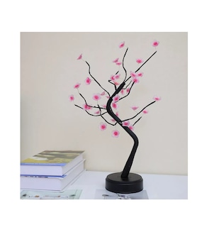Foto 3 | Lámpara Árbol Bonsai con Mando a Distancia 36 LED Decoración Flores color Rosa