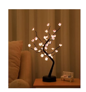 Foto 4 | Lámpara Árbol Bonsai con Mando a Distancia 36 LED Decoración Flores color Rosa