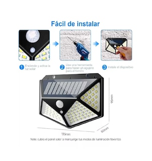 Foto 3 | Lámpara Led Solar Sensor de Movimiento 4 Piezas color Negro