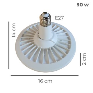Foto 8 | Foco Led Ufo Lampara Circular Plana 30w Luz Blanca Frio