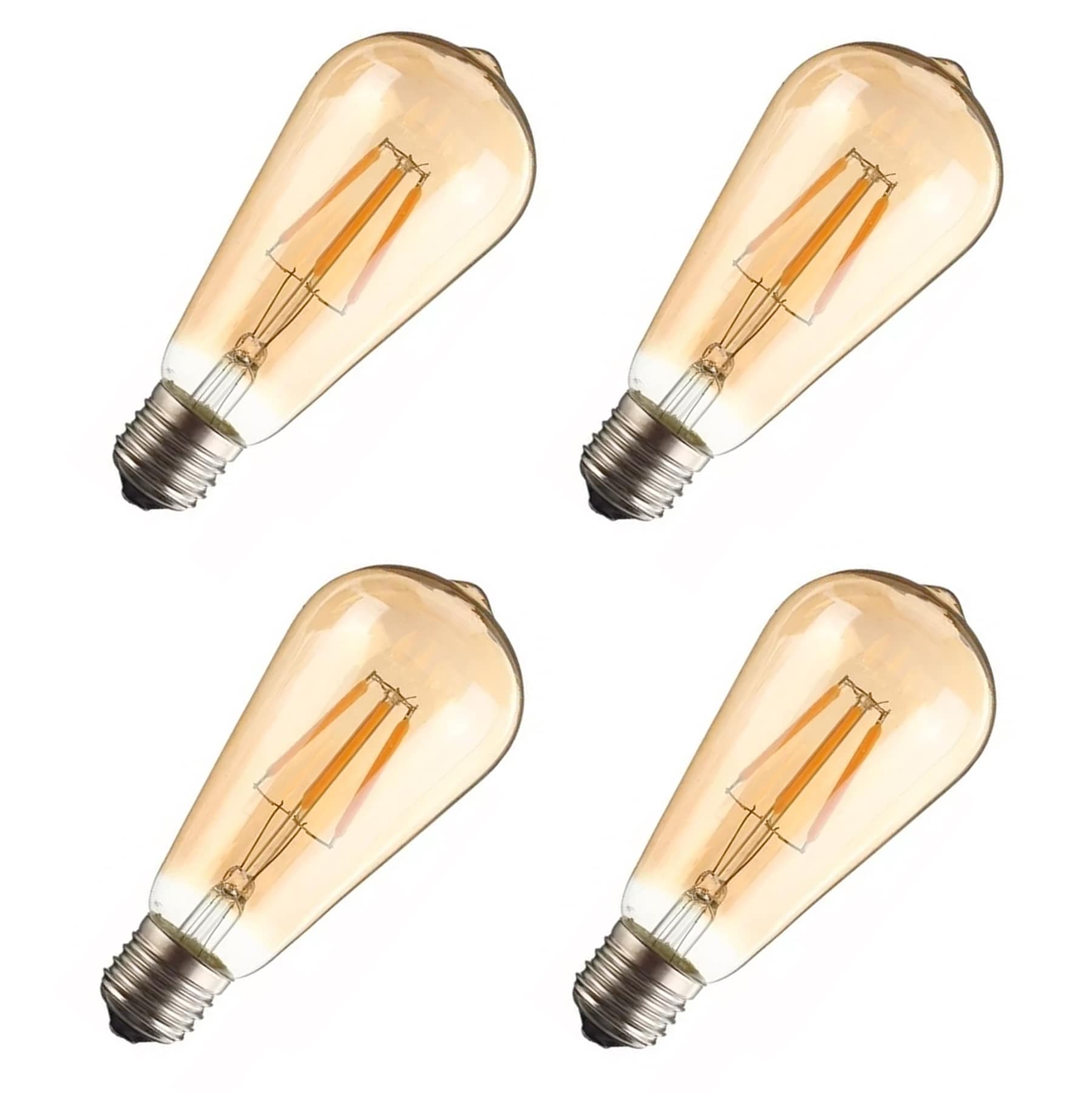 Foco Edison Vintage Bulbo Led St64 4w 4 Piezas $416