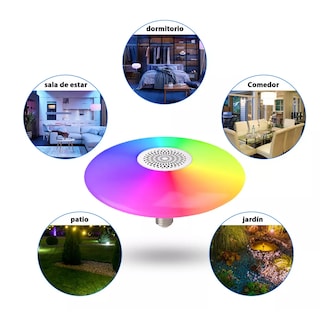 Foto 4 | Foco Led con Bocina Bluetooth Rgb Multicolor + Control Remoto Blanco