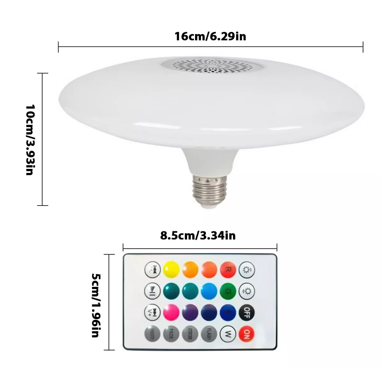 Foto 3 pulgar | Foco Led Bocina Bluetooth Rgb Multicolor + Control Remoto Blanco