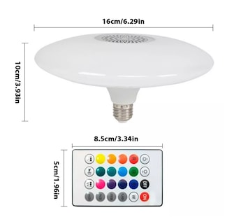 Foto 2 | Foco Led Bocina Bluetooth Rgb Multicolor + Control Remoto Blanco