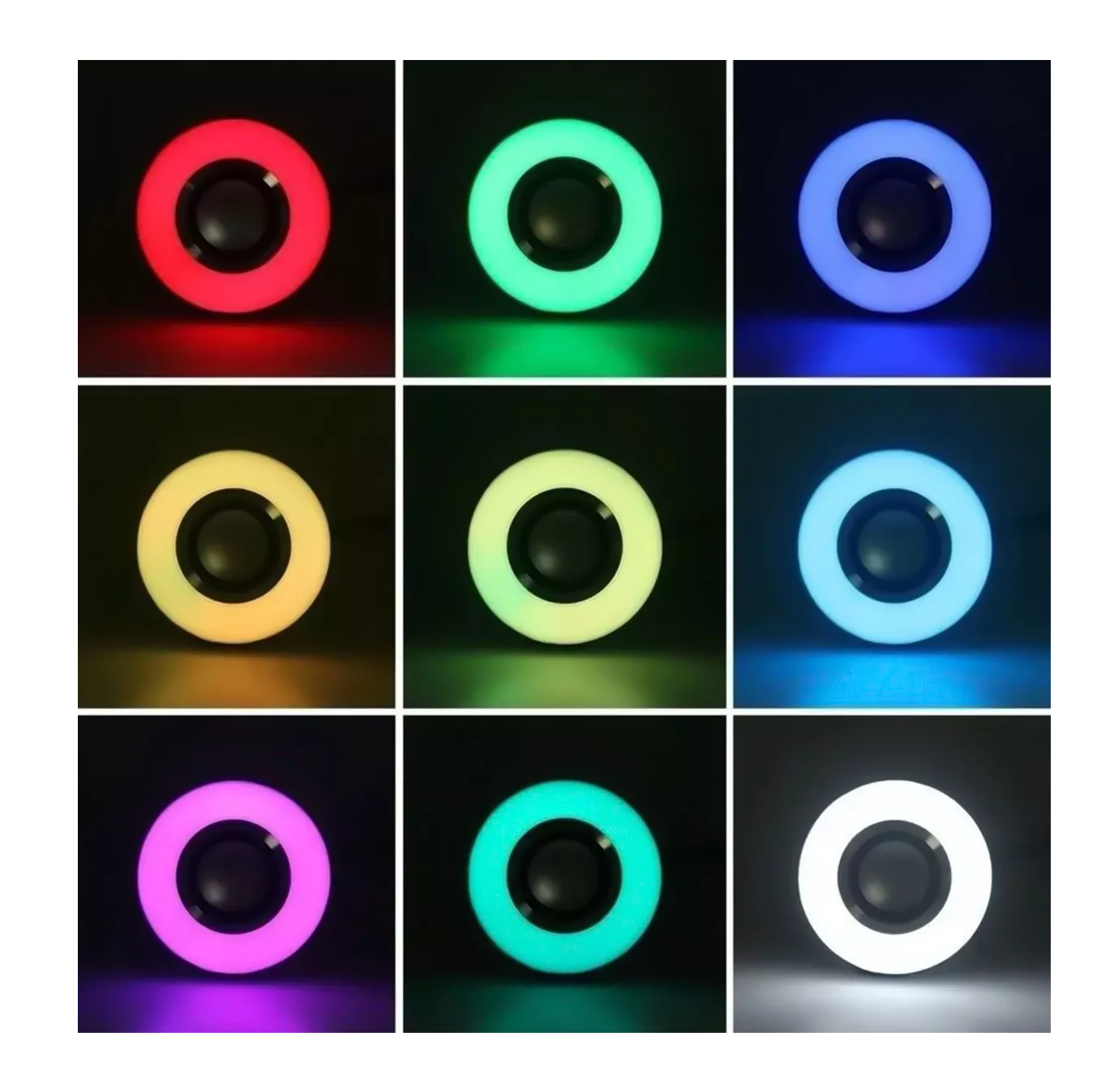 Foto 3 | Foco Led Bocina Bluetooth Rgb Multicolor + Control Remoto Blanco
