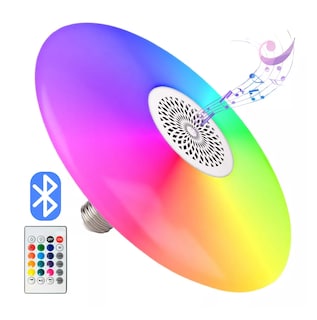 Foto 5 | Foco Led Bocina Bluetooth Rgb Multicolor + Control Remoto Blanco