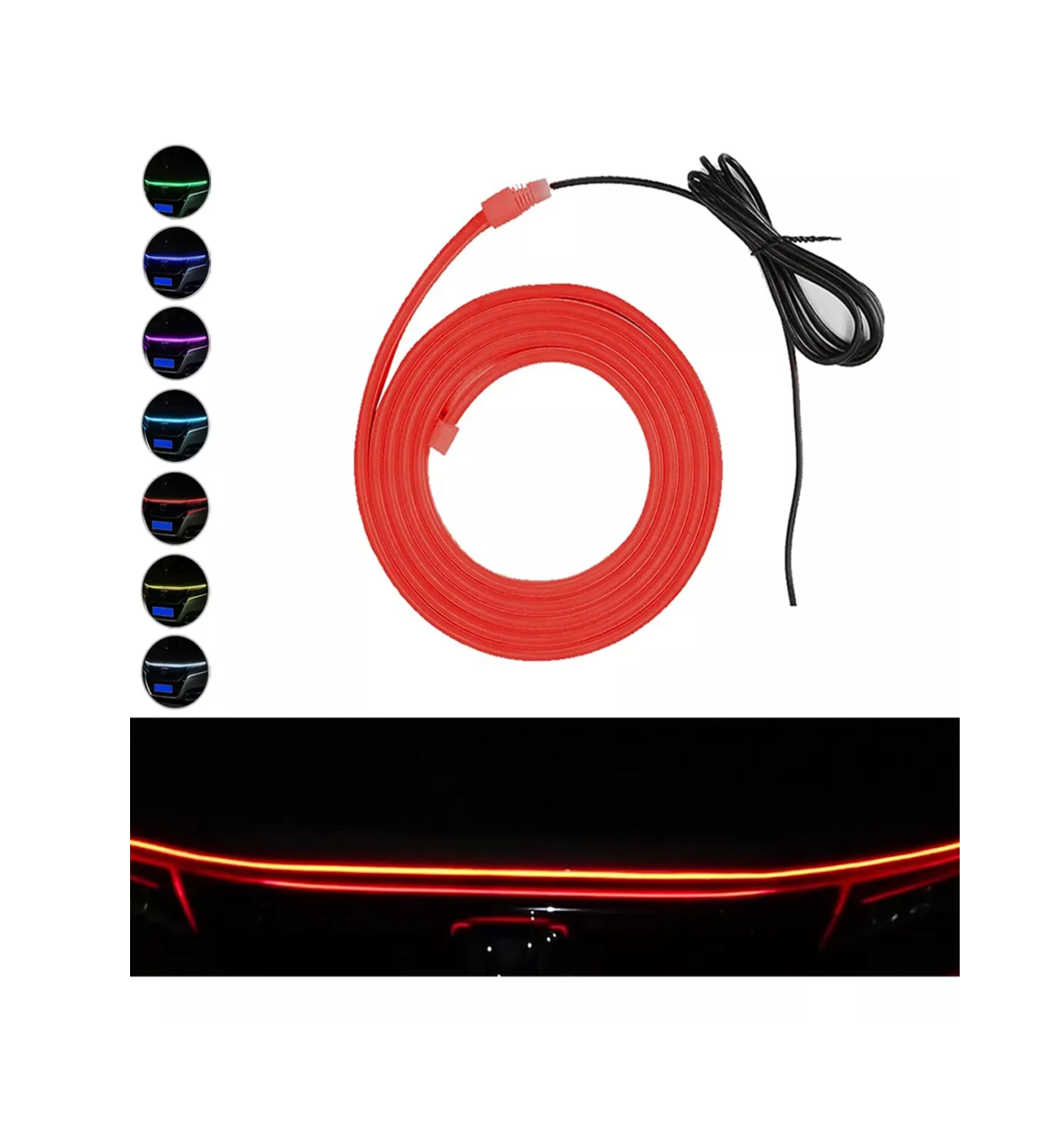 Foto 4 pulgar | Tira de Luces LED de Circulación Belug Roja para Capó de Auto