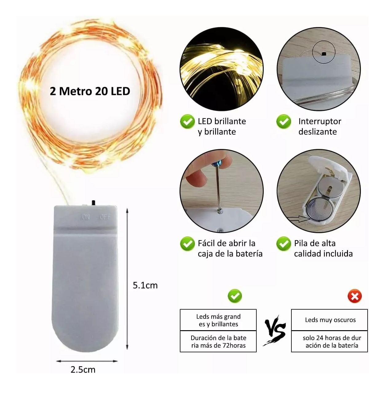 Foto 3 pulgar | Tira de Luz Led Belug 2 M 12 Piezas