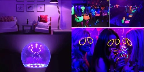 Foto 4 | Foco Led Luz Negra Morada Efecto Neón Fluorescente 15w E27