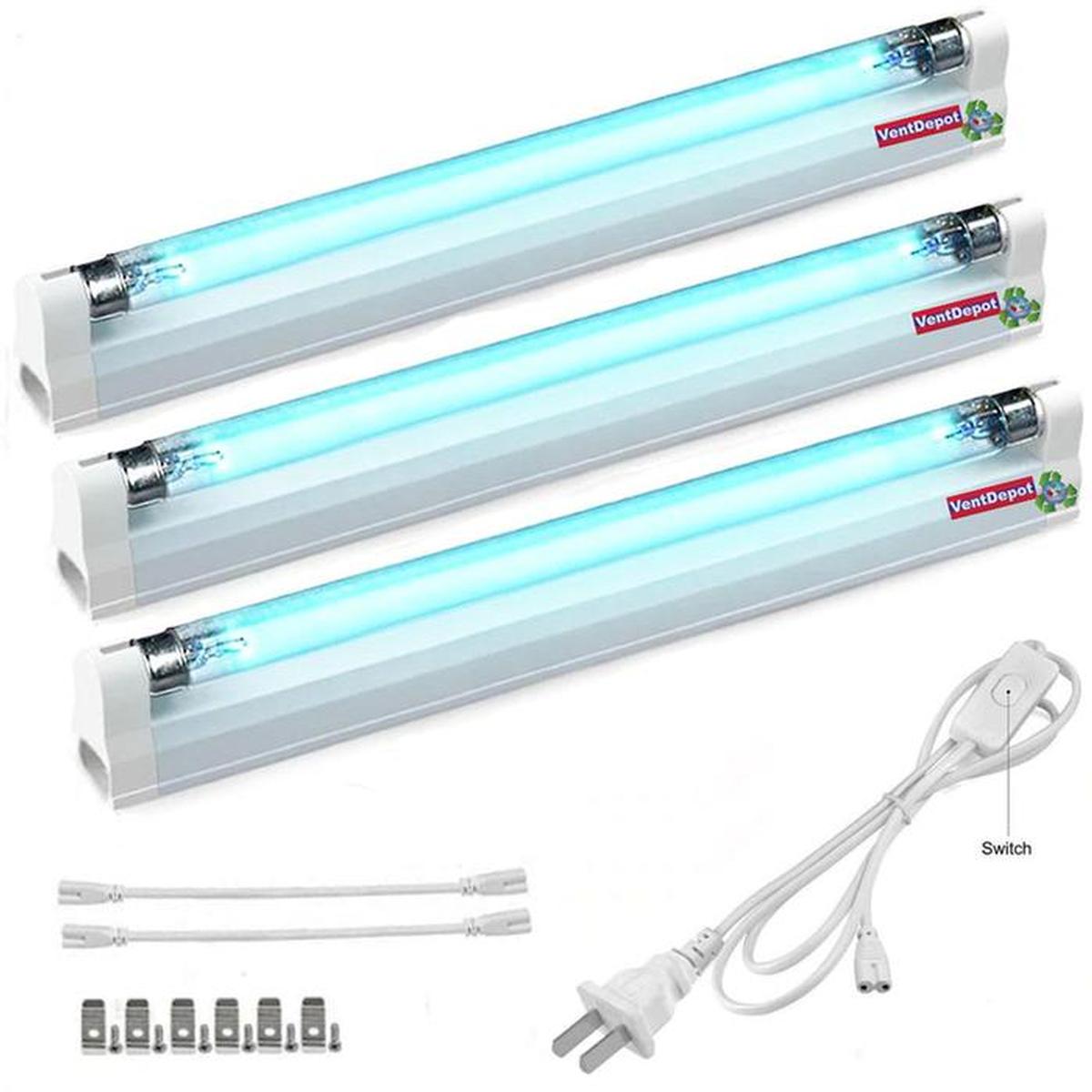 Lampara Led Uvc Ventdepot Mxtli-003 3 Piezas Blanco