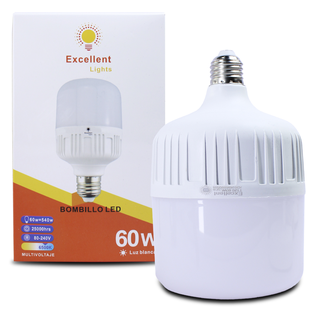 Foco Led Ahorrador de Alta Potencia 60w con Rosca E27 6500k