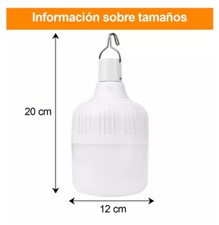 Foto 3 | Foco Grande Recargable 200w De Excelente Potencia 6-8 Horas Blanco