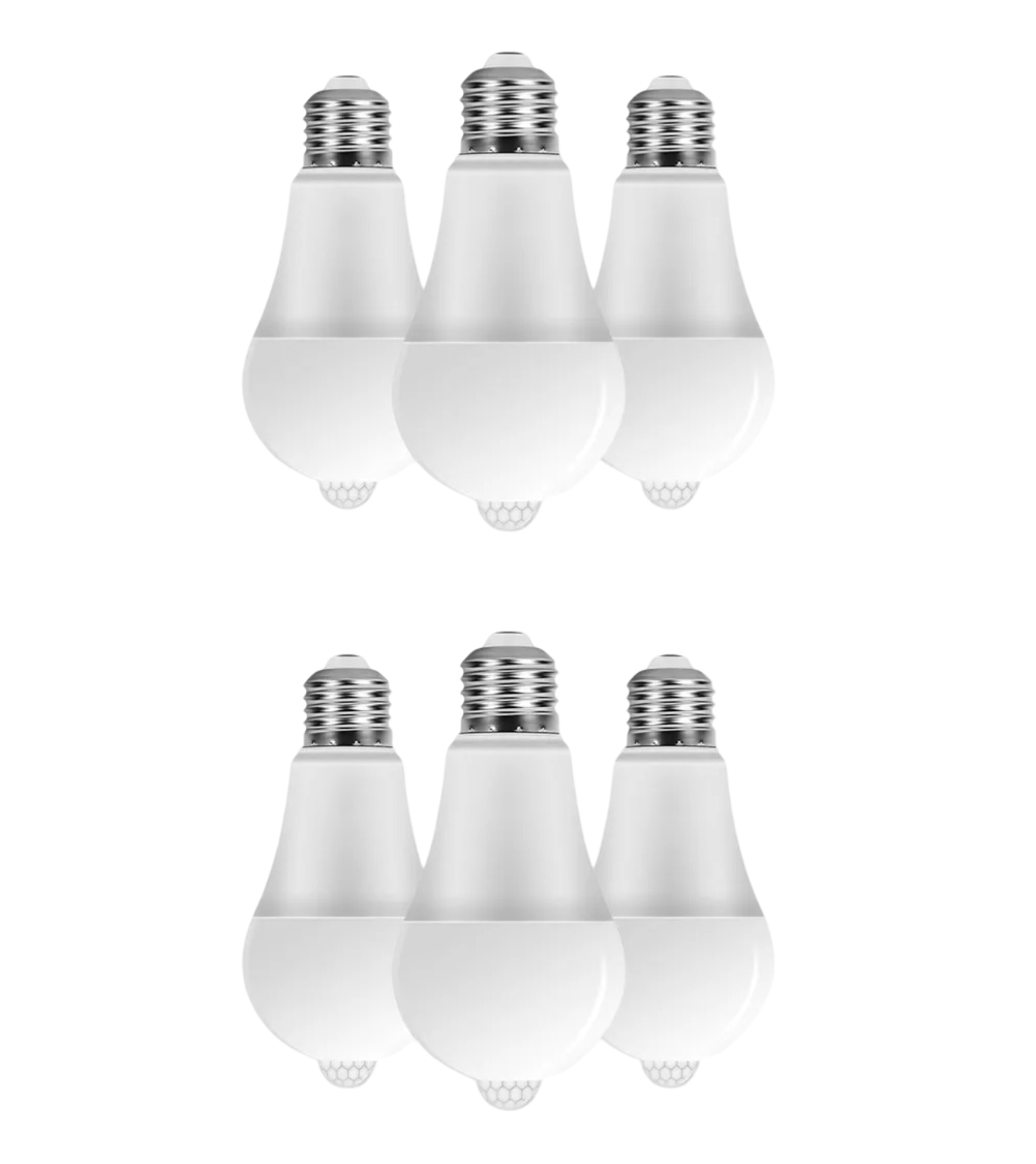 Focos De Led Bombillas 9w E27 Con Sensor De Movimiento 6 Pcs