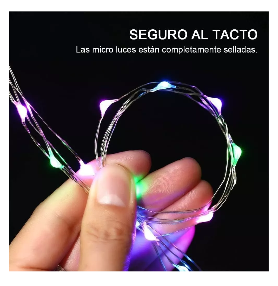 Foto 6 pulgar | Luces De Hadas Con Pilas Luces De Cadena 3 M Led 10 Piezas, Blancas