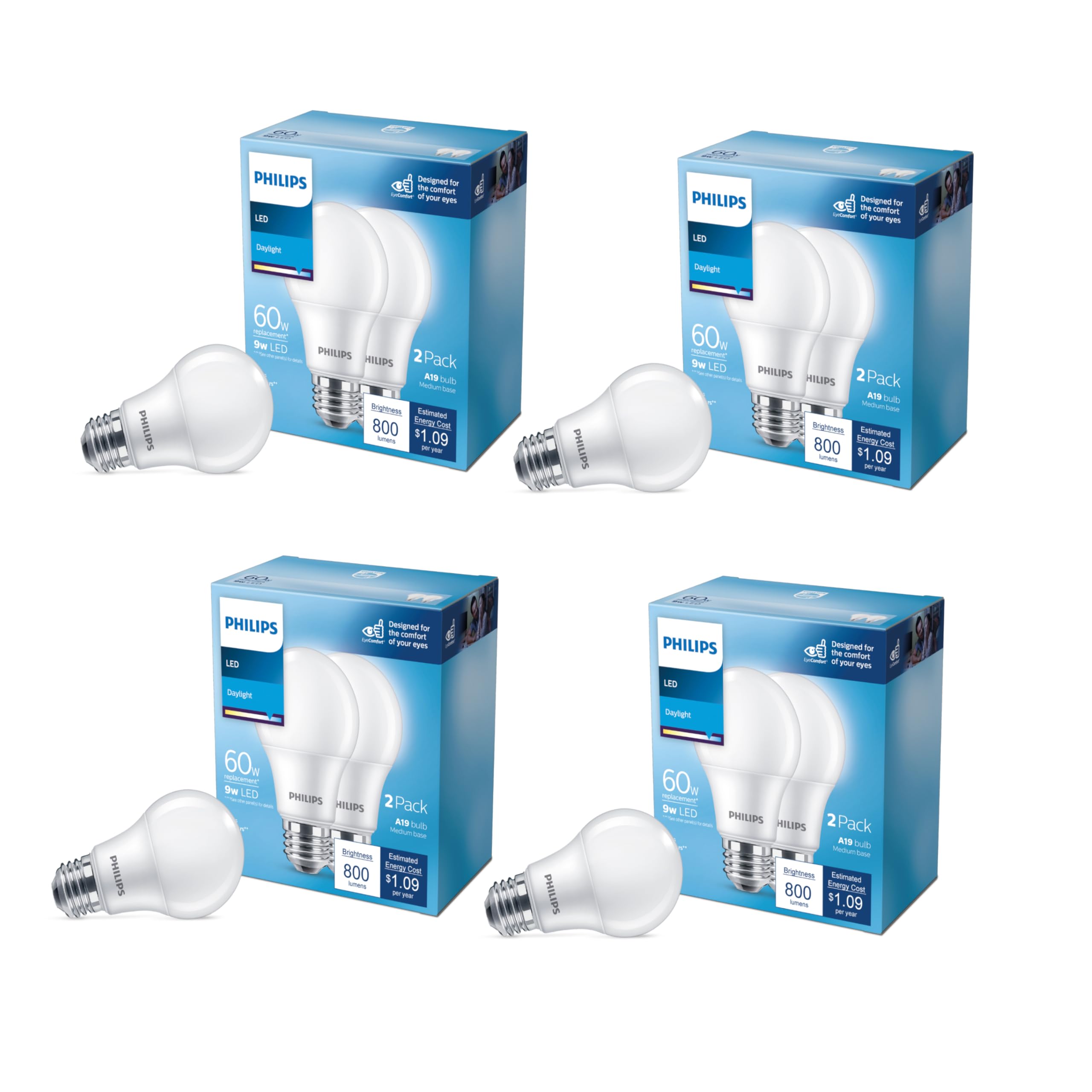 Foto 2 pulgar | Bombilla Led Philips A19 De 9 W (equivalente A 60 W), Luz Diurna De 5000 K - Venta Internacional.