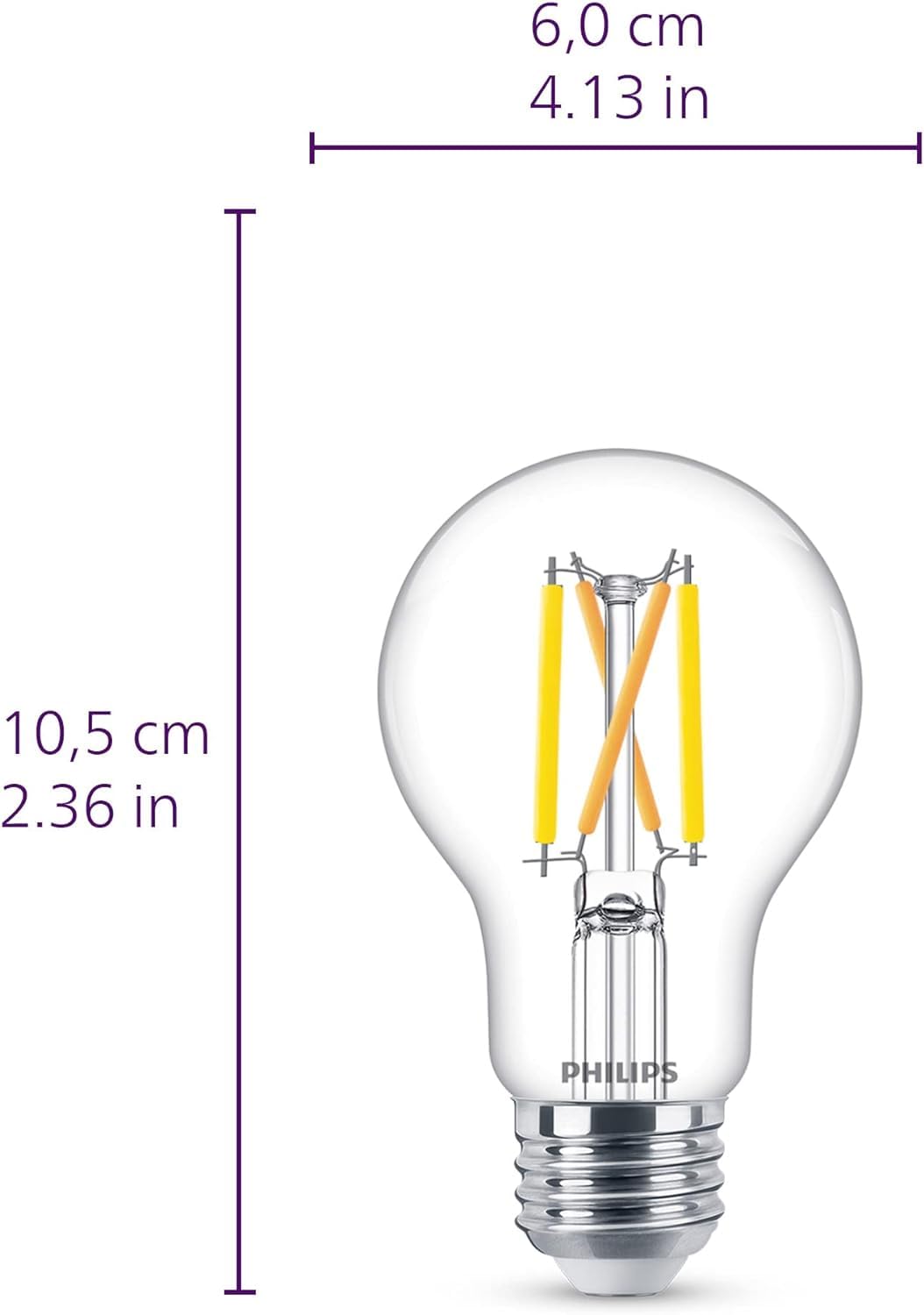 Foto 5 pulgar | Bombilla Led Philips A19 Ultra Definition 11,5 W 2700 K E26, Paquete De 8 - Venta Internacional.