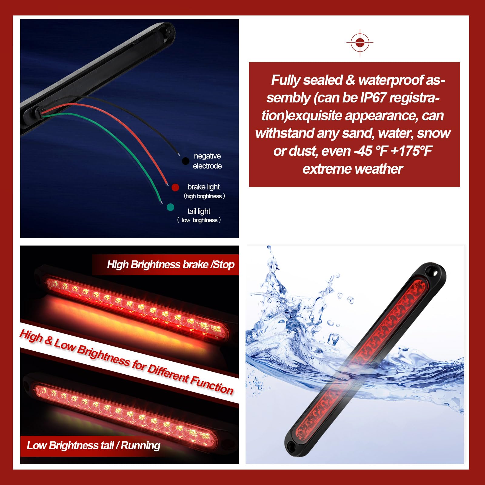 Foto 4 pulgar | Luz Trasera Para Remolque Frienda, 10 Pulgadas, 15 Led, 9 A 30 V - Venta Internacional.