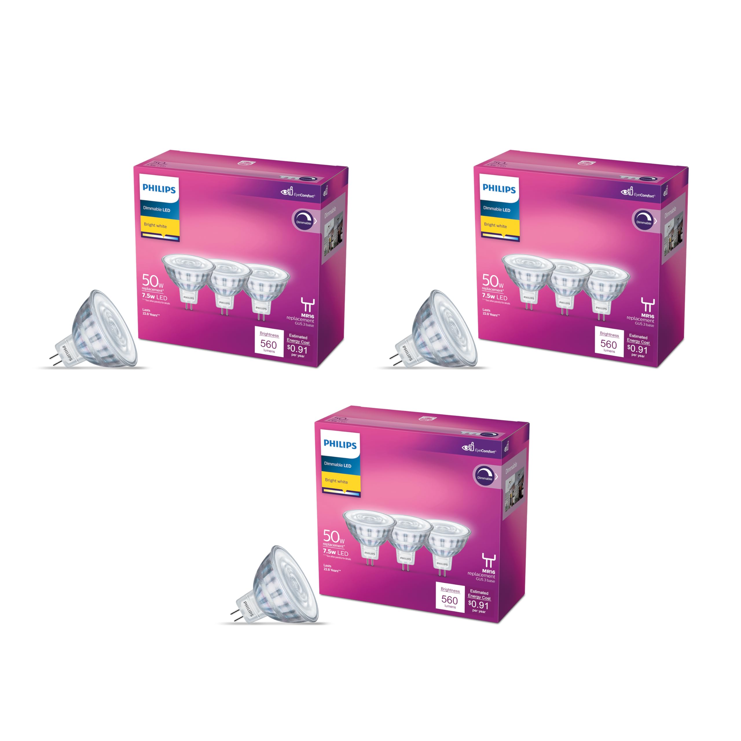 Foto 1 | Bombilla Led Philips Sin Parpadeo, Paquete De 9 Unidades, 50 W (equivalente) - Venta Internacional.