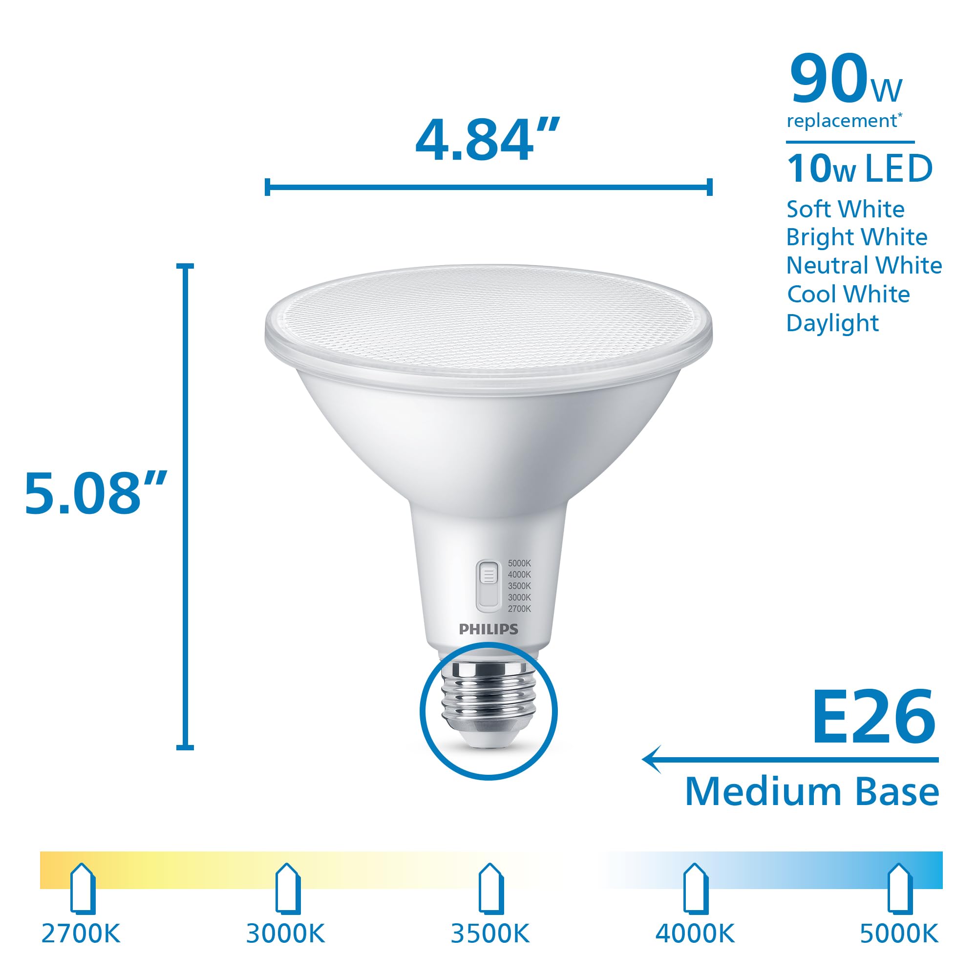 Foto 3 pulgar | Spot Led Philips Par38 De Repuesto De 90 W, 900 Lúmenes, 5 Cct, Paquete De 4 - Venta Internacional.