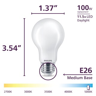 Foto 2 | Bombilla Led Philips A19 Ultra Definition 11,5 W 5000 K E26, Paquete De 8 - Venta Internacional.